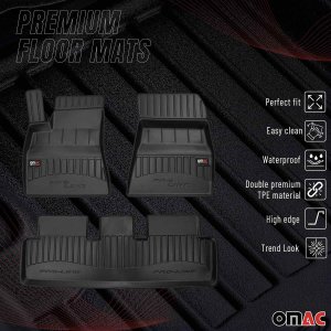 Tesla Model 3 Floor Mat - Omac - Proline Premium TPE - Black - '17-'24